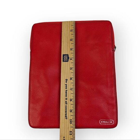 COACH RED GENUINE LEATHER TABLET HOLDER CASE - Picture 6 of 6